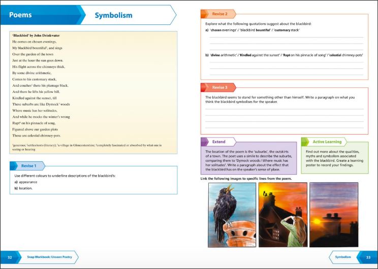Collins GCSE Grade 9-1 SNAP Revision AQA Unseen Poetry Anthology Workbook 9780008355319 - Image 2