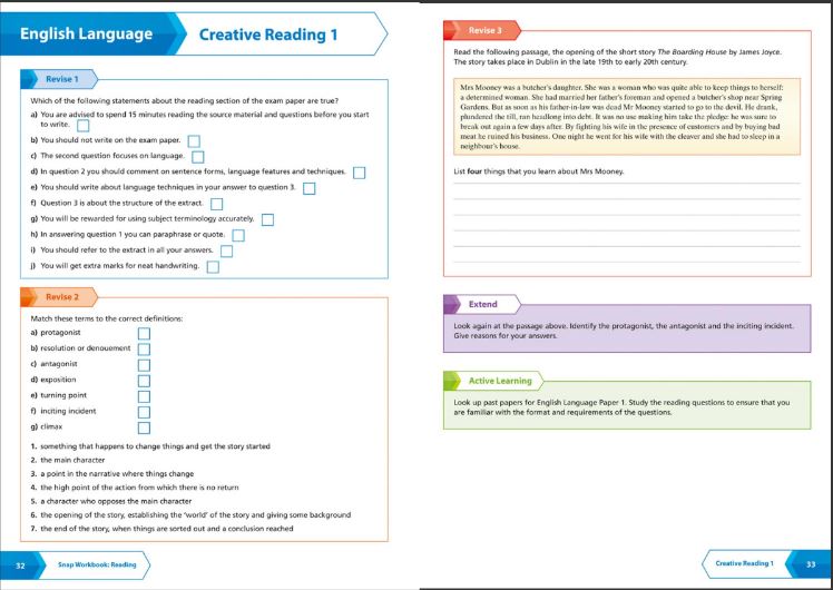 Collins SNAP Revision - AQA GCSE 9-1 English Language Reading (Papers 1 & 2) Workbook - Image 2